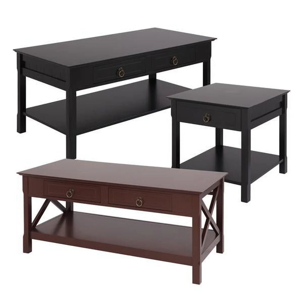 Black Solid Wood Coffee Table A6643