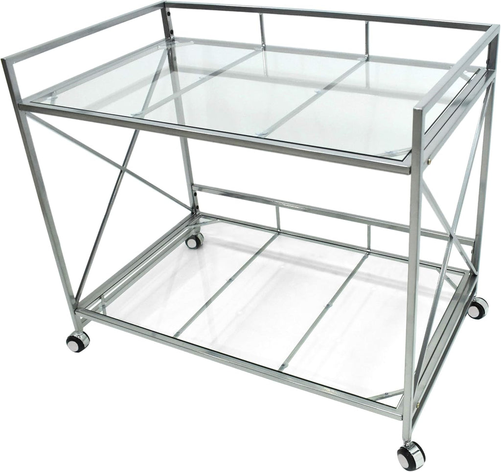 Industrial Modern Iron and Glass Bar Cart K758557