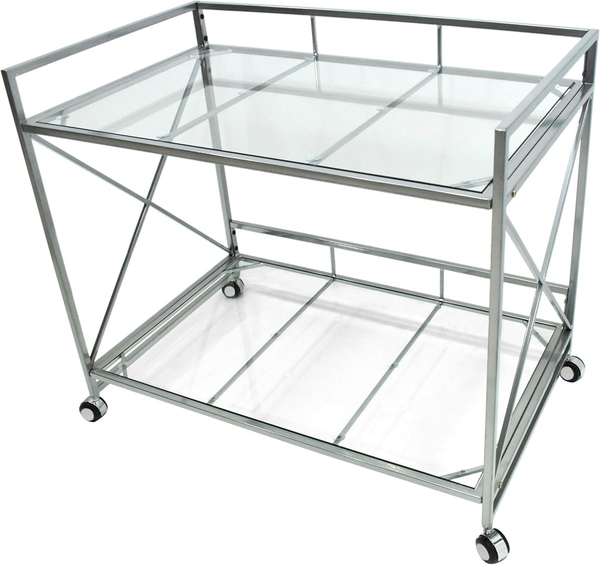 Industrial Modern Iron and Glass Bar Cart K758557