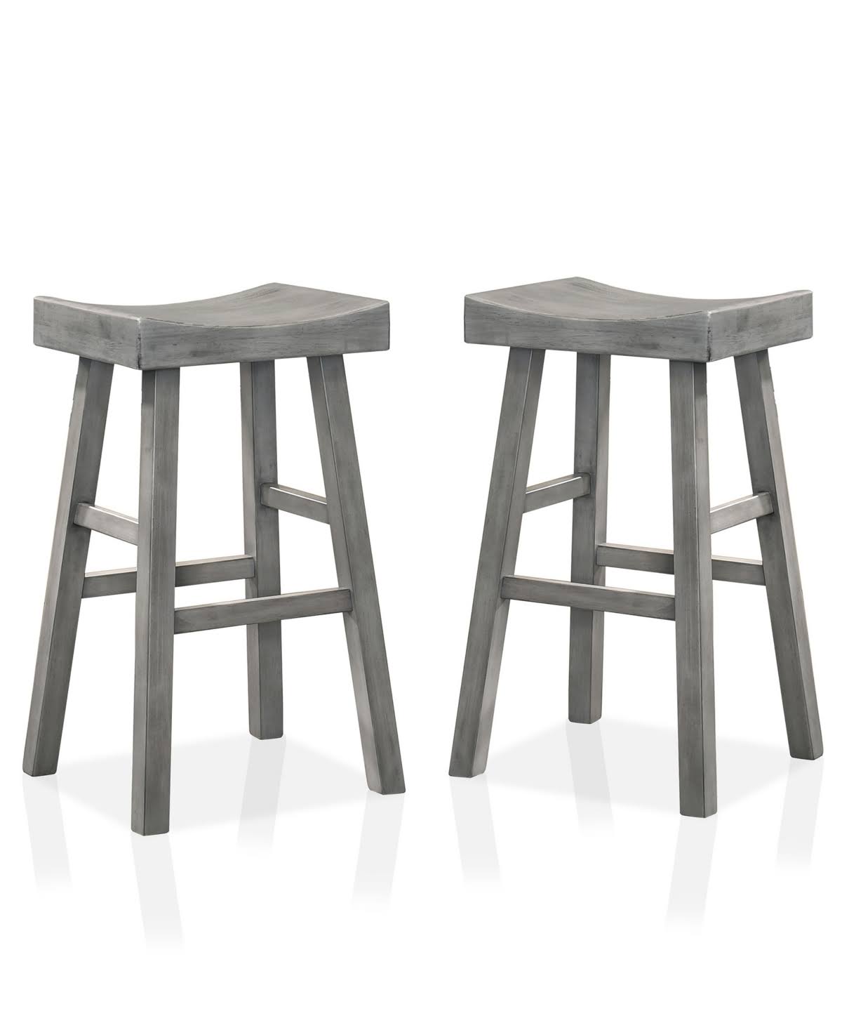 Saddle Bar Stool Set of 2 Gray V361