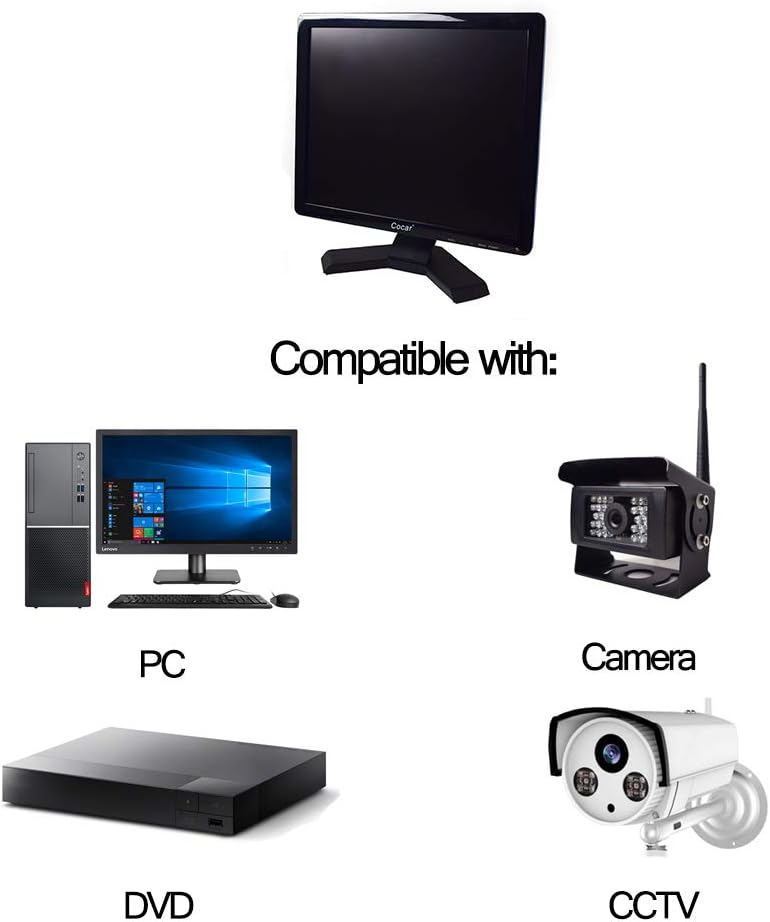 15 Professional CCTV Monitor VGA HDMI AV BNC 4:3 LCD Security Screen 1024x768 F1072