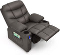 Brown PU Leather Kids Recliner Chair with Cup Holder Z6994