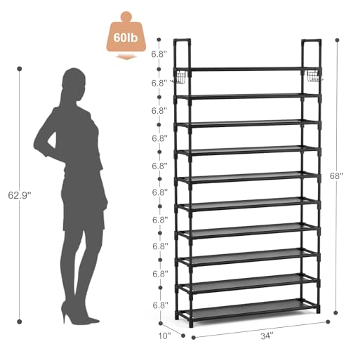 10 Tiers 50 Pairs Metal Shoe Rack Q858