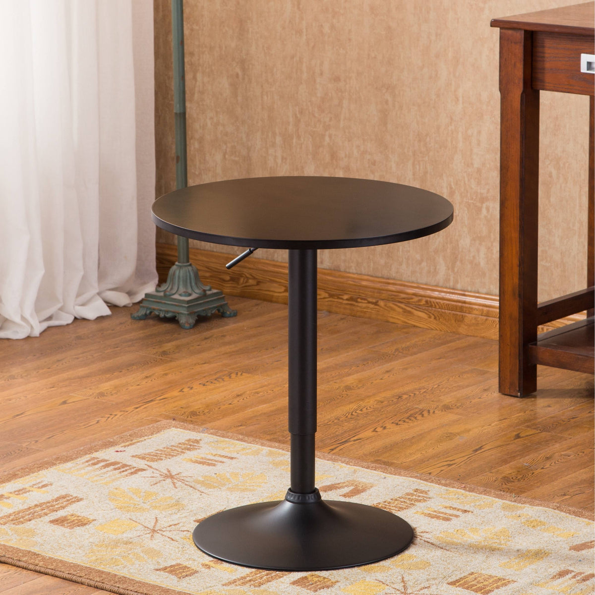 Black Round Adjustable Height Metal Bar Table L460739