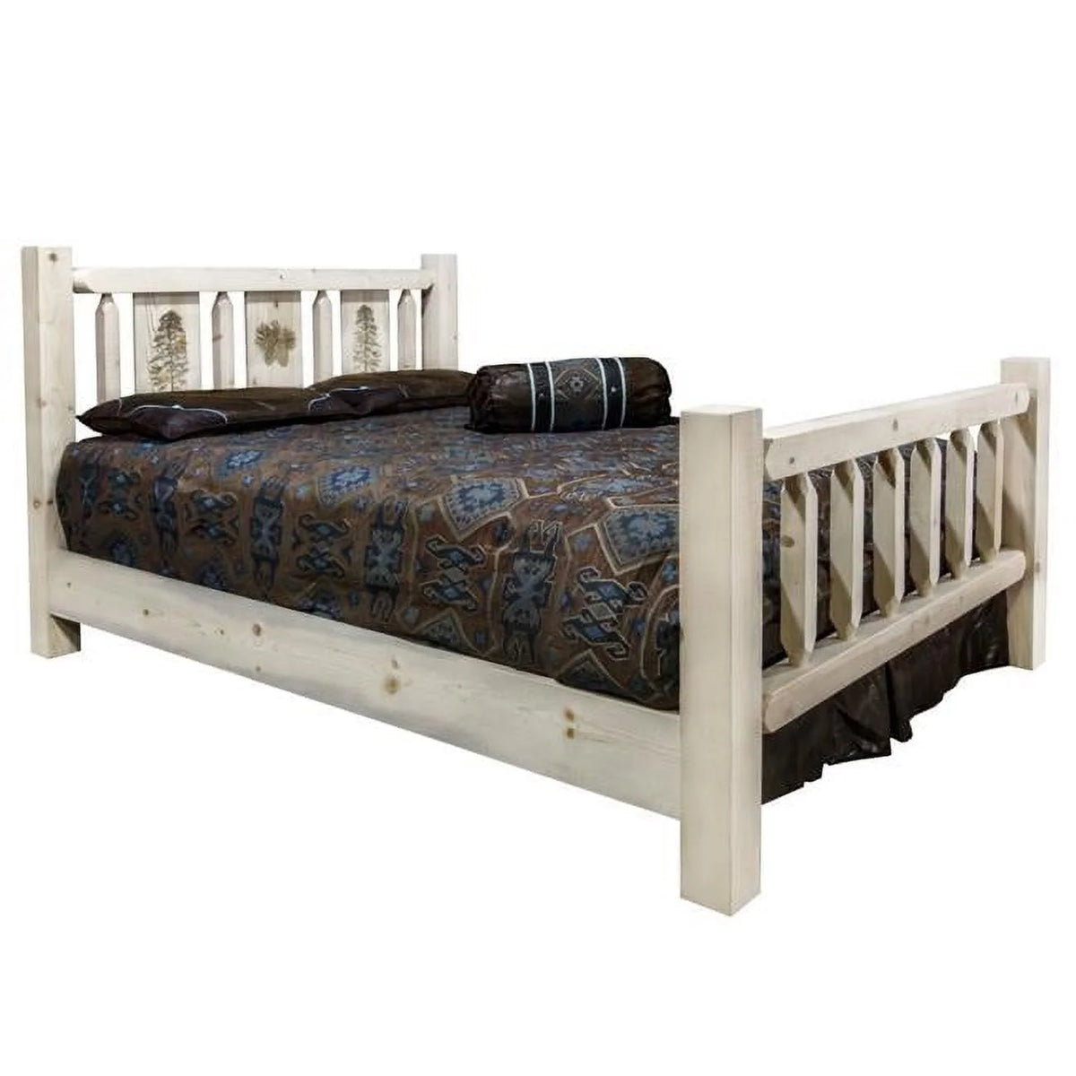 Full Size Bed with Pine Tree Design O3077