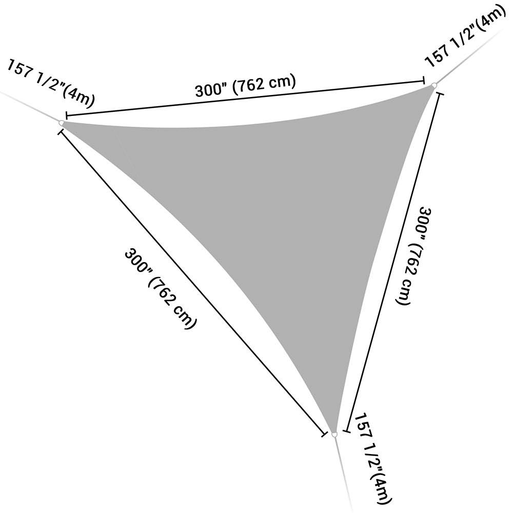 Brown White Triangle Sun Sail Shade Canopy H2119