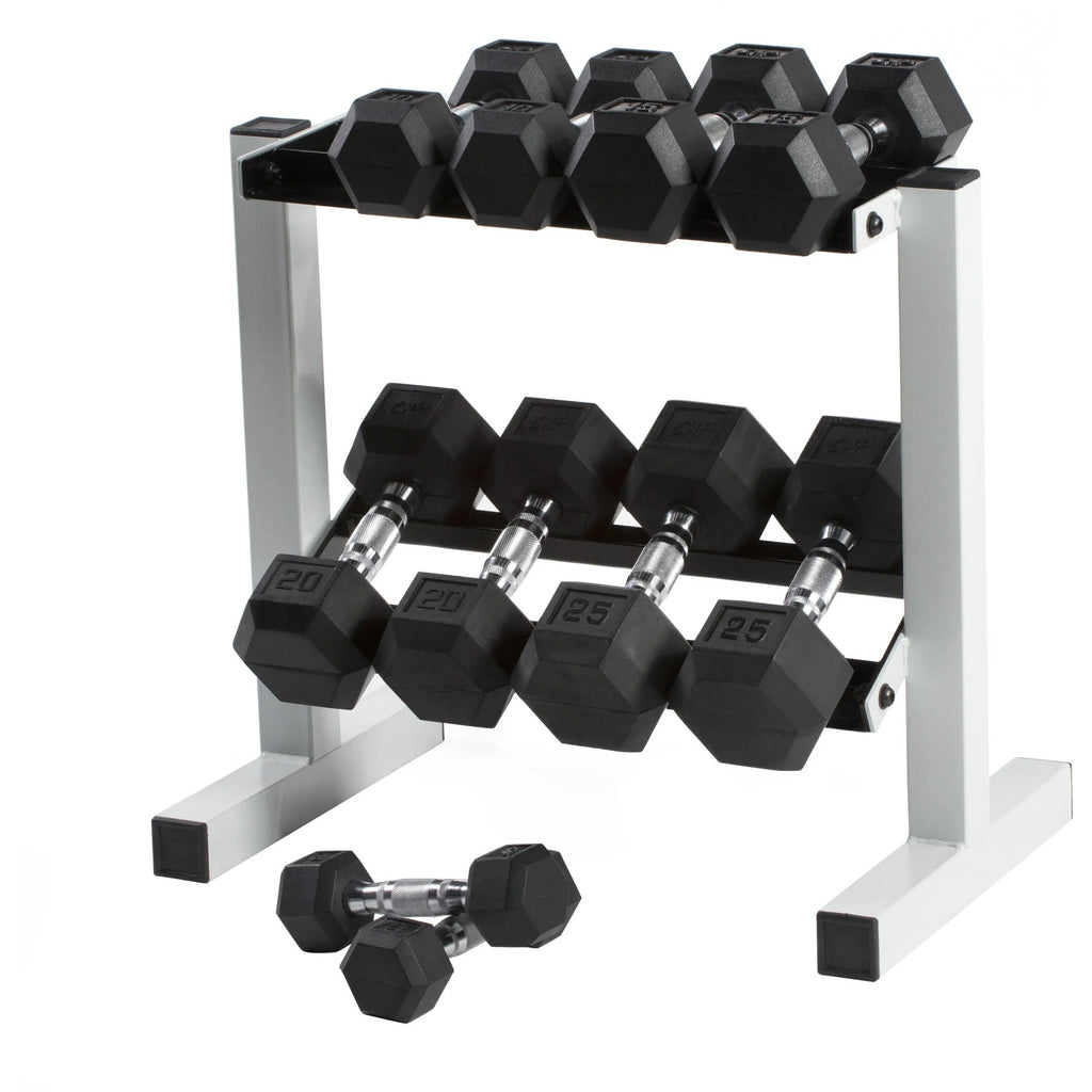 50 lb Rubber Hex Dumbbell Weight Set Y233