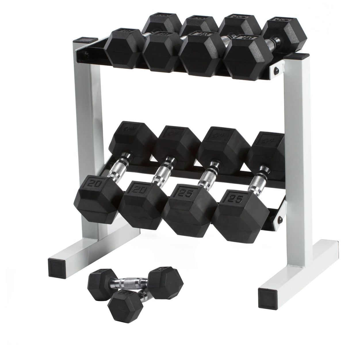 50 lb Rubber Hex Dumbbell Weight Set Y233
