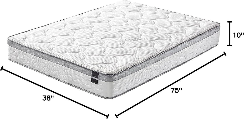 Twin Size 10 Inch Memory Foam Spring Hybrid Mattress J1586