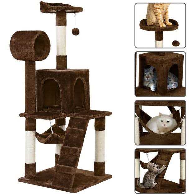 51-in Plush Multi-Cat Tree & Condo F606972