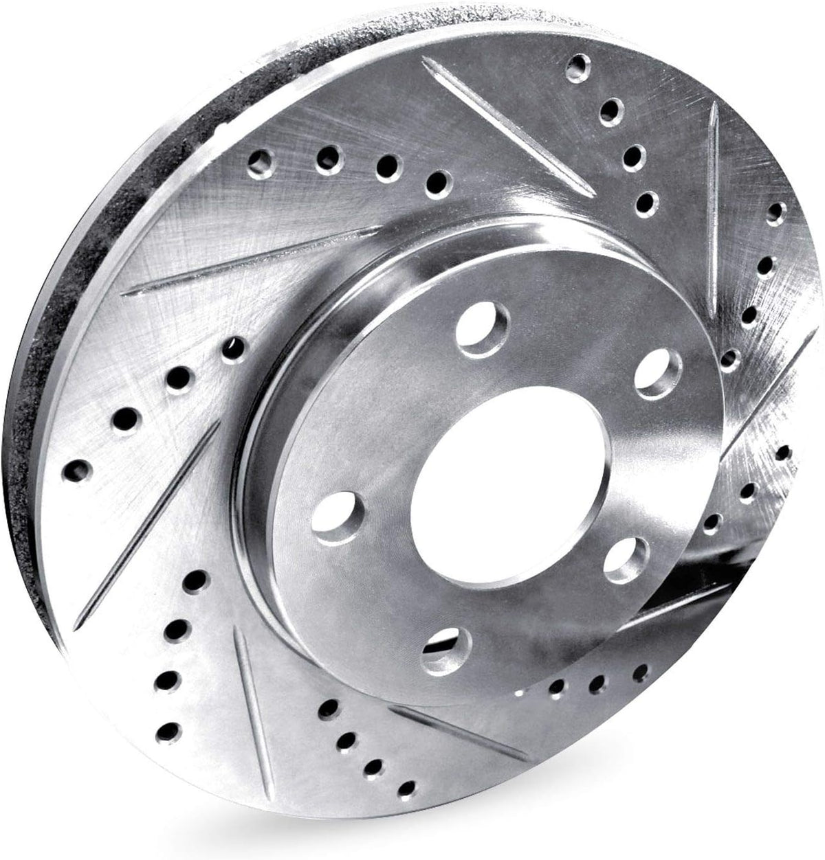 Rear Drilled and Slotted Brake Rotors with Ceramic Brake Pads and Hardware Kit T60050