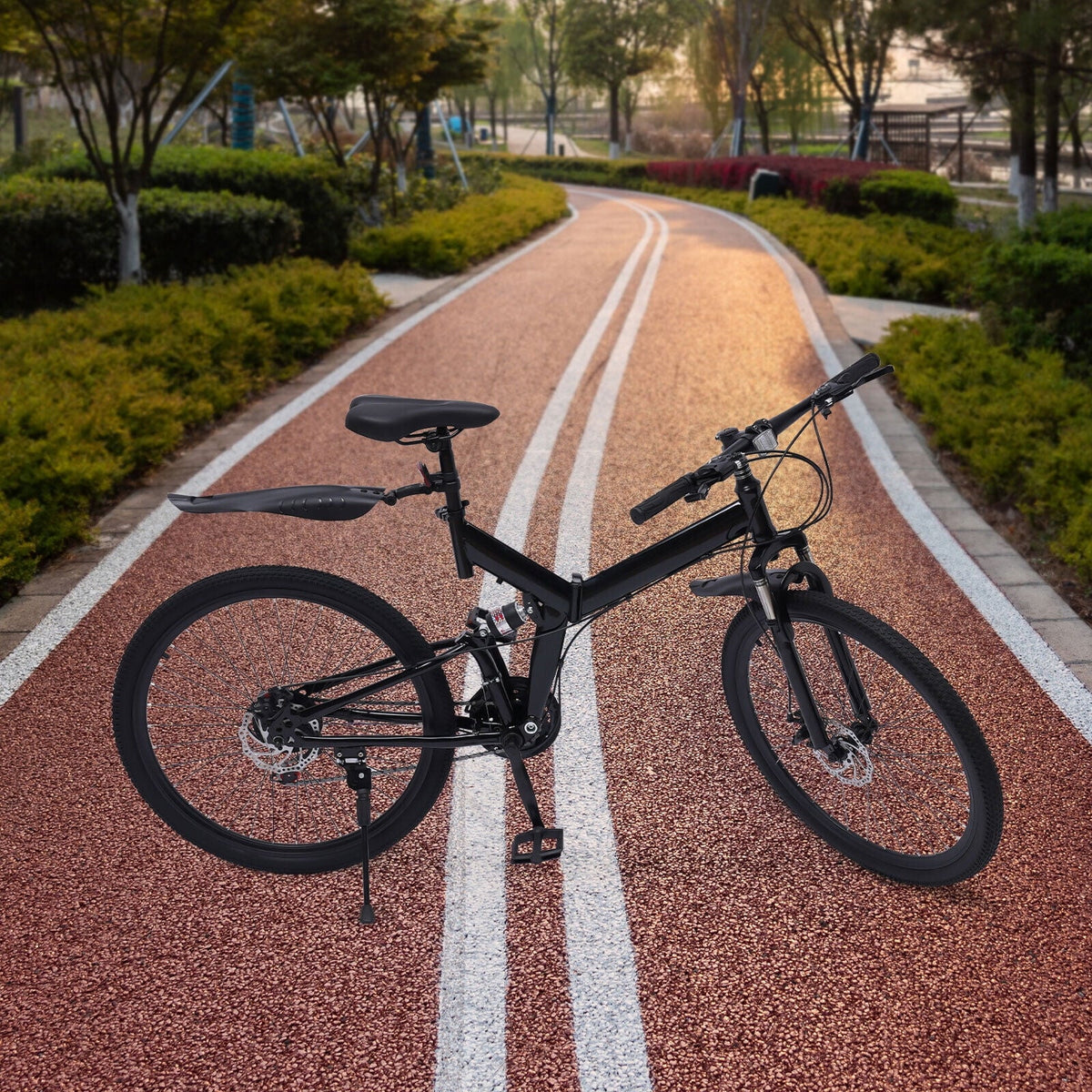 21 Speed Folding Mountain Bike Carbon Steel Adults Foldable Bicycle K618