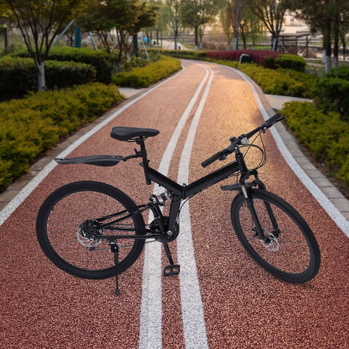 21 Speed Folding Mountain Bike Carbon Steel Adults Foldable Bicycle K618