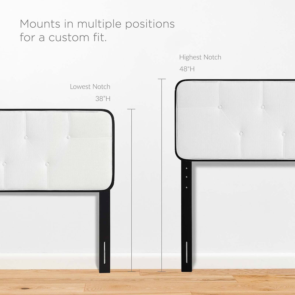 Tufted Twin Fabric and Wood Headboard F802172