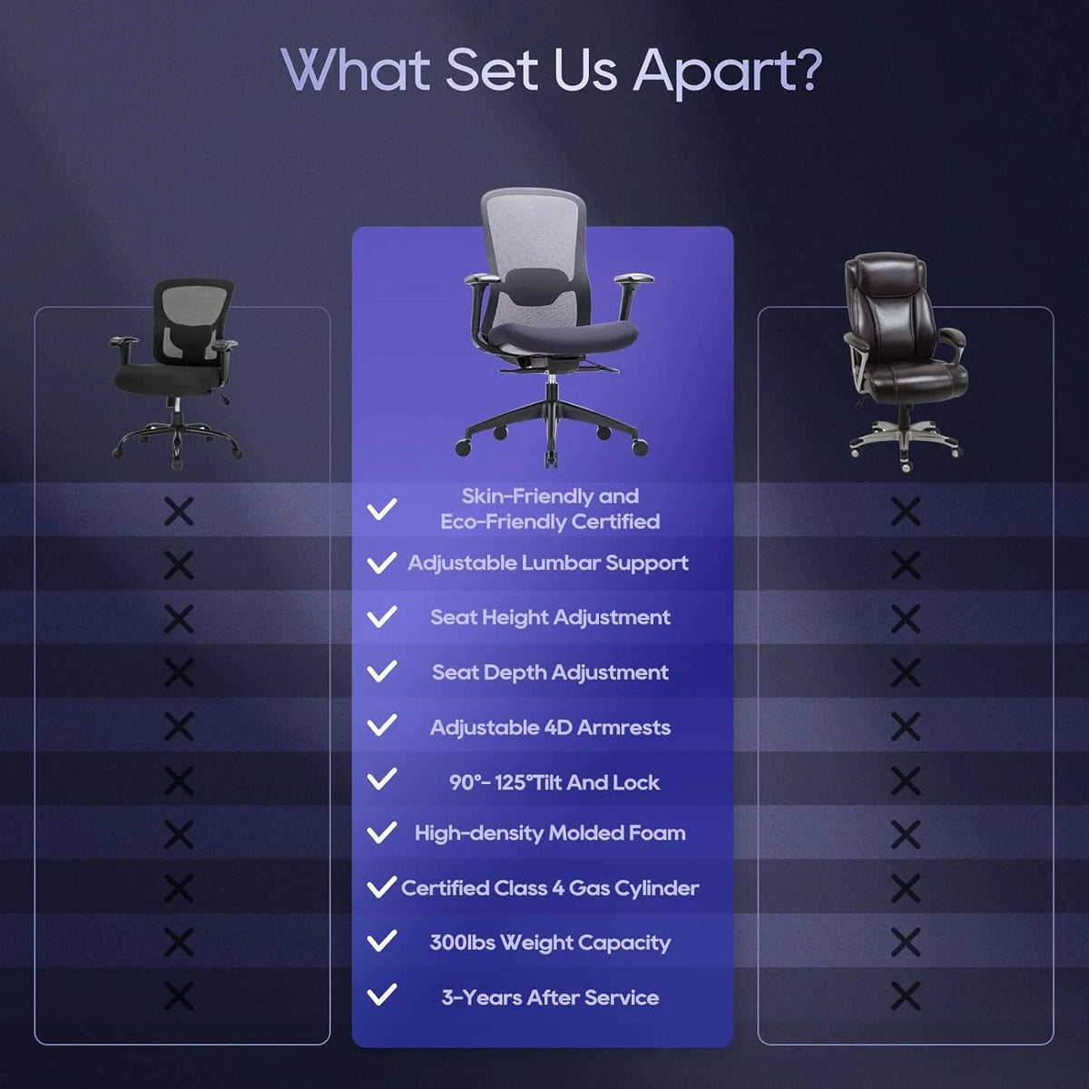 Ergonomic Mesh Office Chair with 4D Armrests Grey Q9085