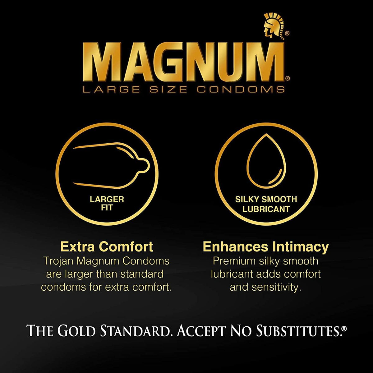 Magnum XL Size Lubricated Latex Condoms - 12 ct, Pack of 6 Z25100