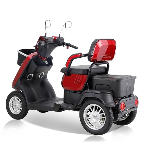 Red Heavy-Duty 4 Wheel Mobility Scooter 500lbs Capacity 1000W A194611