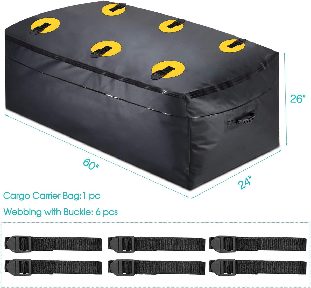 100% Waterproof 22 Cu Ft Hitch Cargo Carrier Bag Y624