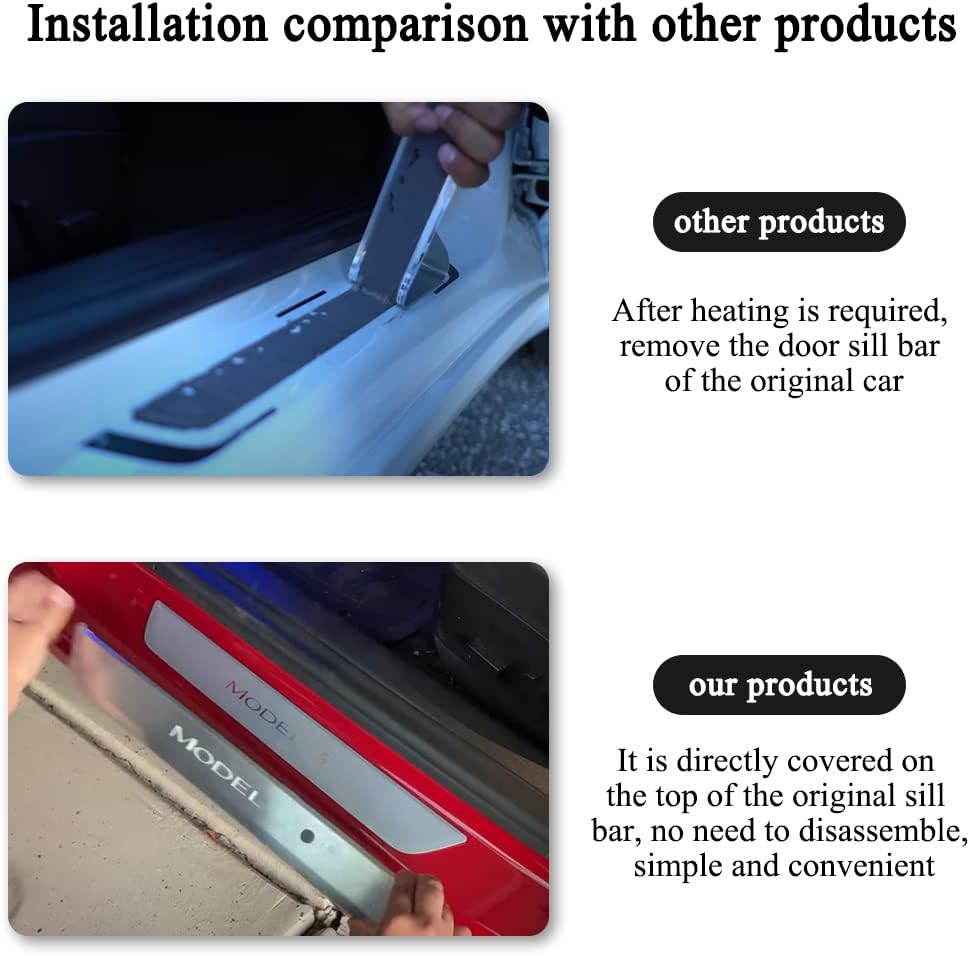 Door Sill Protector with LED Light, 4 Pieces B6448