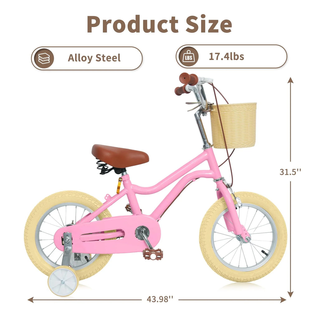 16 inch Kids Bike with Training Wheels and Basket R18117