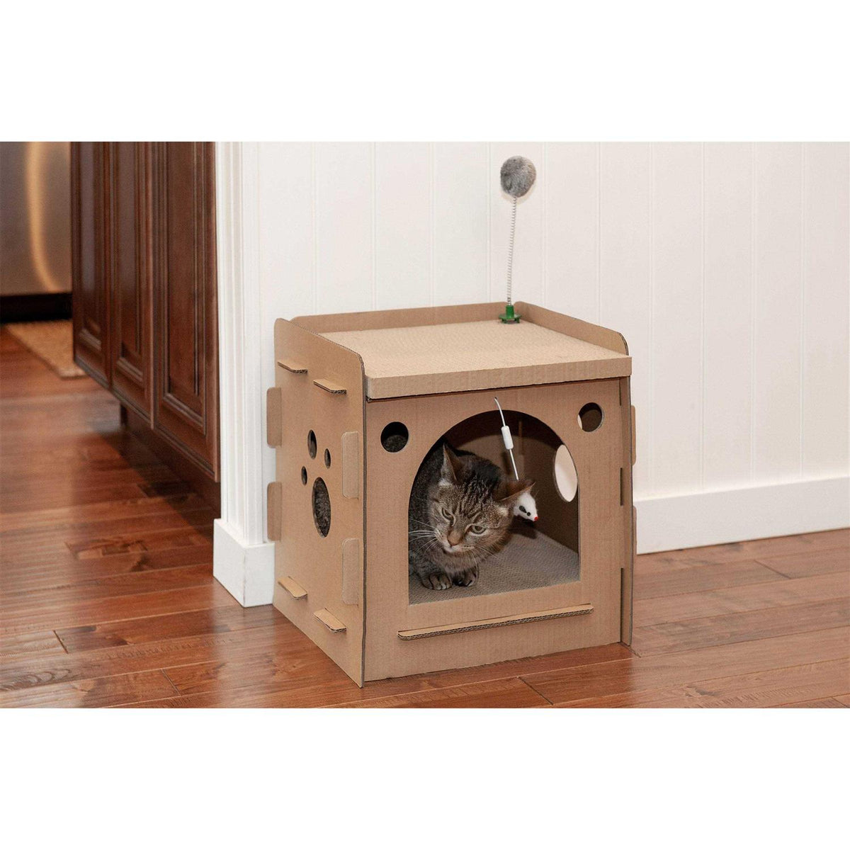 Corrugated Cat Scratcher House with Catnip E595644