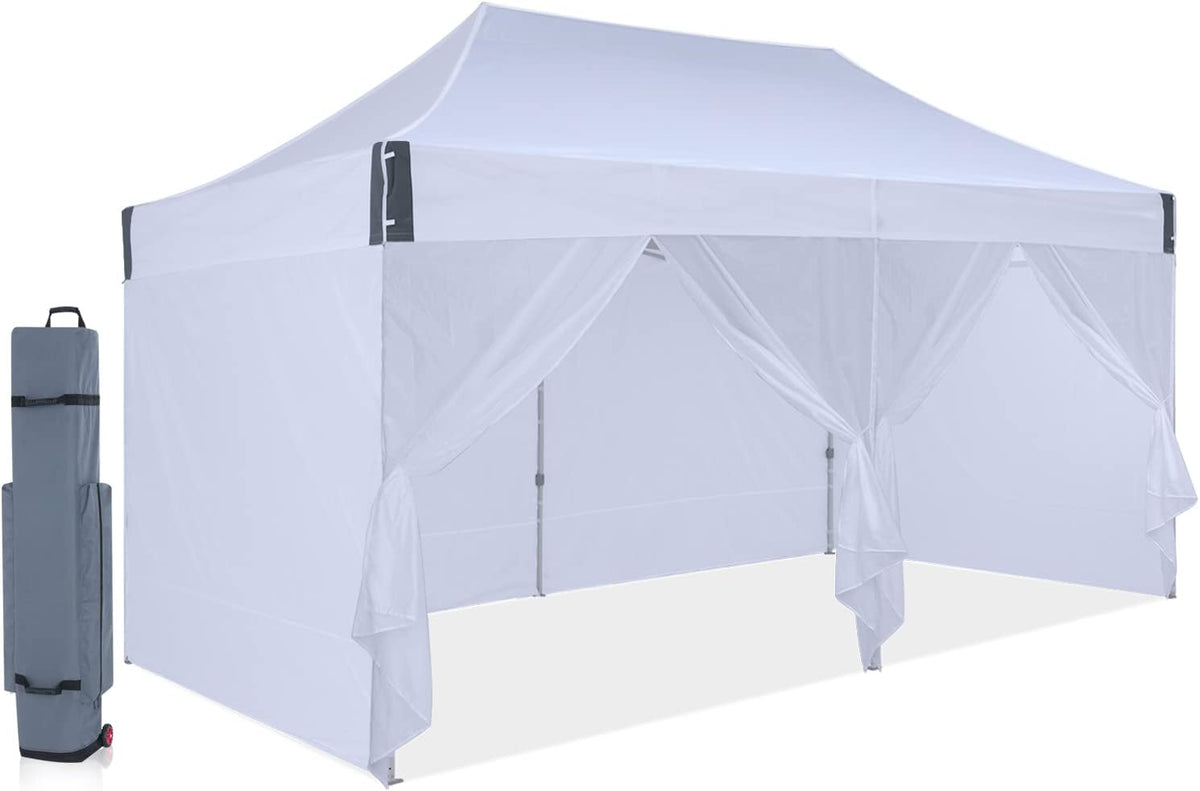 10'x15' Enclosed Instant Pop Up Canopy Tent with Removable Sides Walls L737561