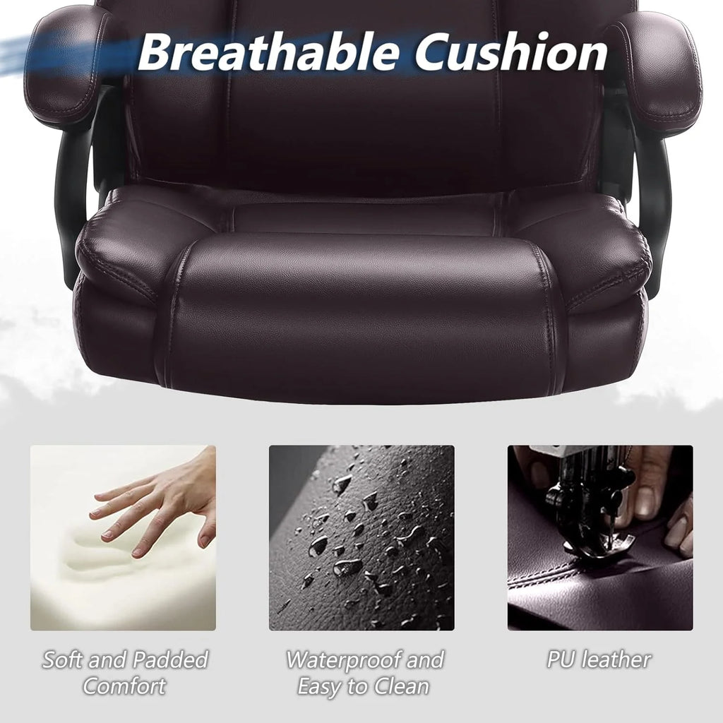 Heavy Duty Big and Tall Office Chair 500lbs High Back PU Leather Executive Desk Chair H992997