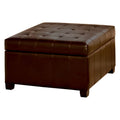 Tufted Leather Storage Ottoman T3550