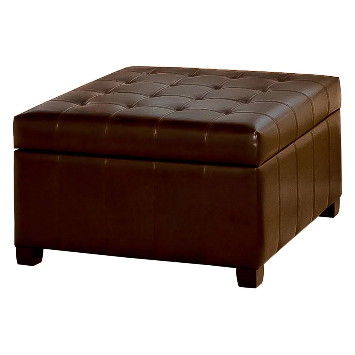 Tufted Leather Storage Ottoman T3550