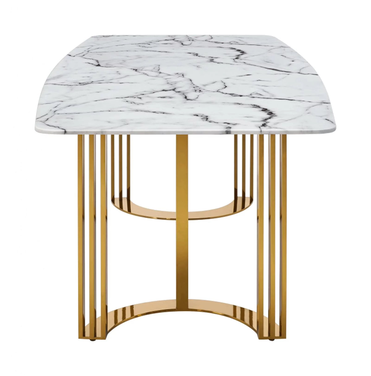 Marble Top Gold Stainless Steel 7Pcs Dining Room Set B42753