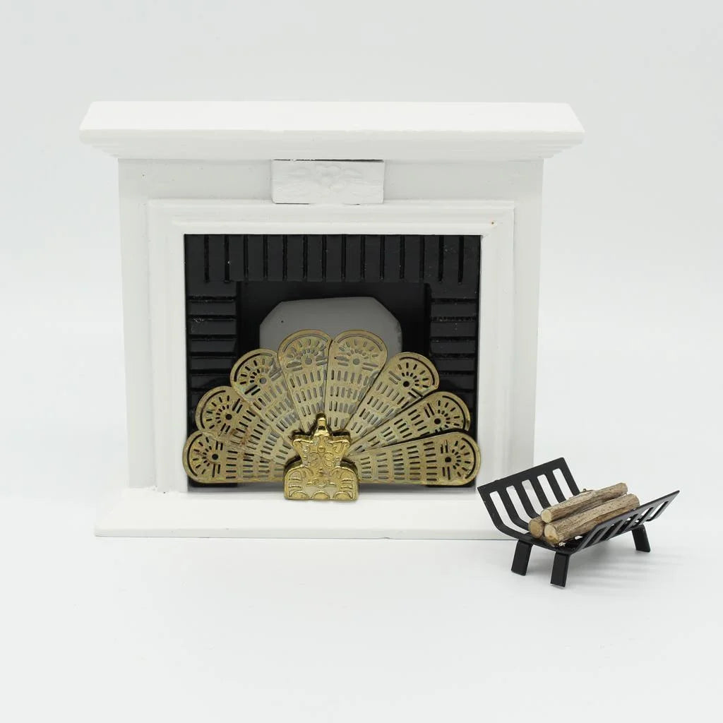 Miniature Dollhouse 1:12 Scale Metal Fireplace Screen L25145