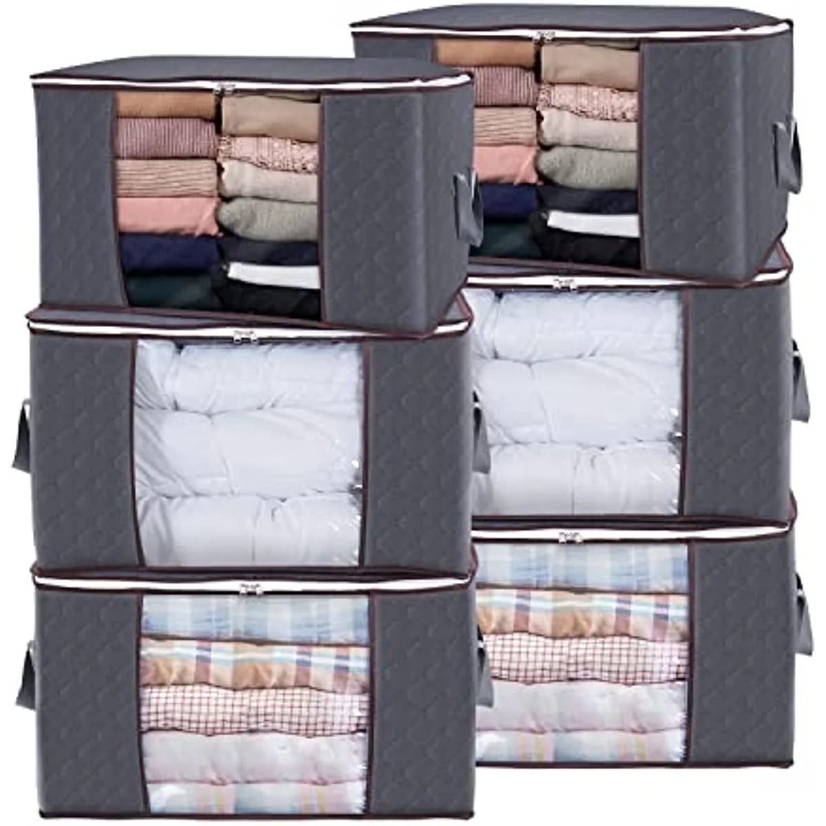 Grey 3 Pack Large Storage Bags with Reinforced Handles A343995