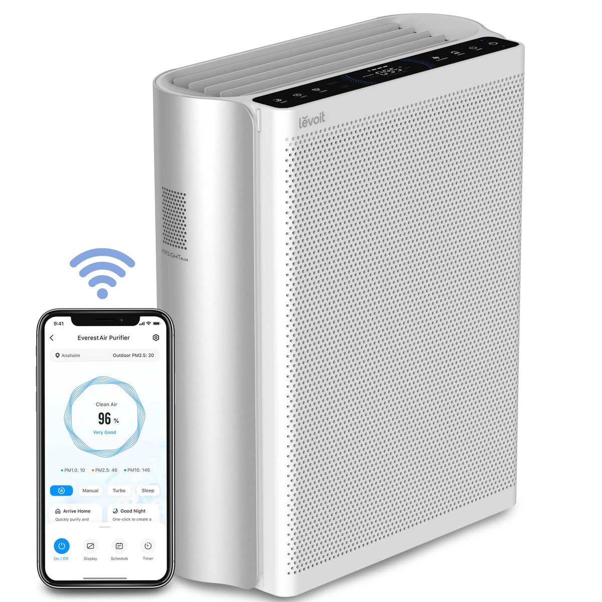 Air Purifier for Extra-Large Rooms, True HEPA Smart Air Cleaner with PM1/PM2.5/PM10 Monitor N5187
