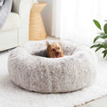 Small Dog Bed Donut Faux Fur Anti-Anxiety U352989