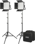 Portable 2-Light 600 LED Bi-Color Panel Kit with Cases & Stands H87252