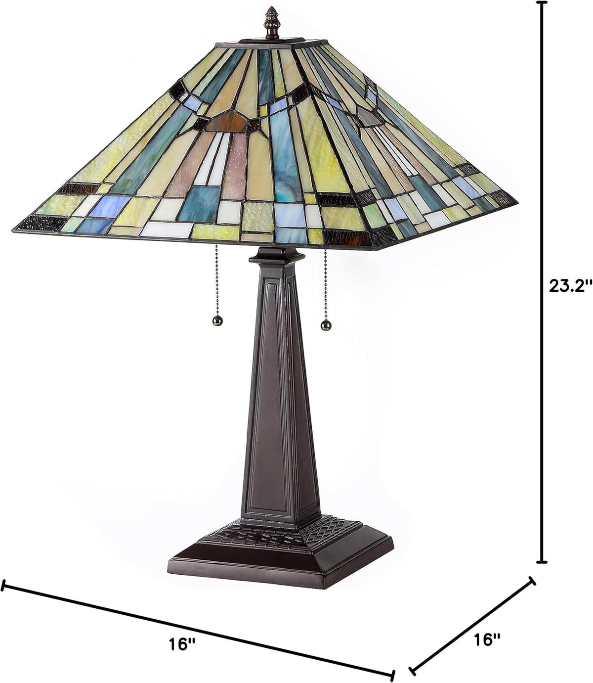 2 Light Mission Table Lamp 16" Shade T1742