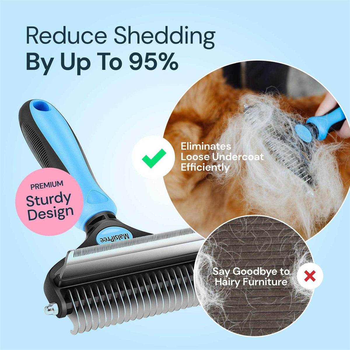 2 in 1 Deshedding Tool and Undercoat Rake J594144