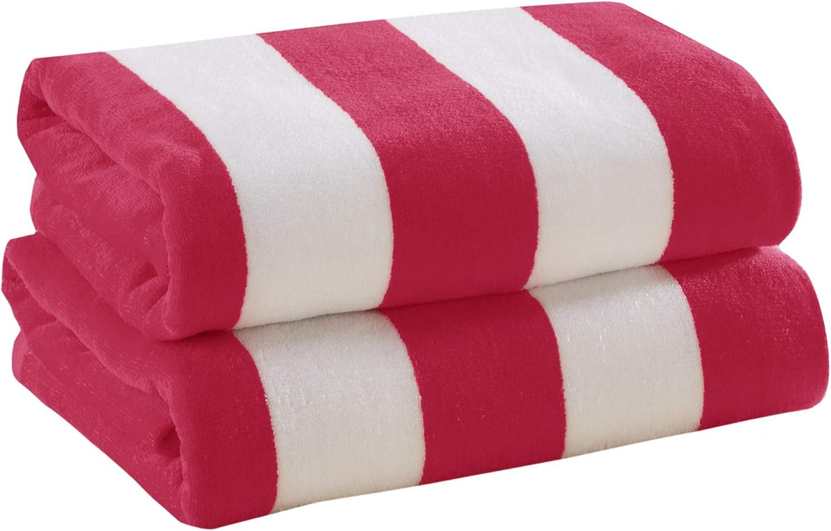 4 Pack Plush Velour 100% Cotton Beach Towels (Navy, 30 x 60) E877
