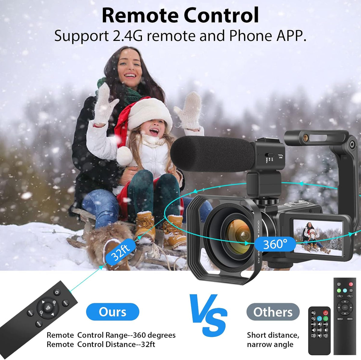 4K 56MP UHD Camcorder with IR Night Vision 18X Digital Zoom Z3027
