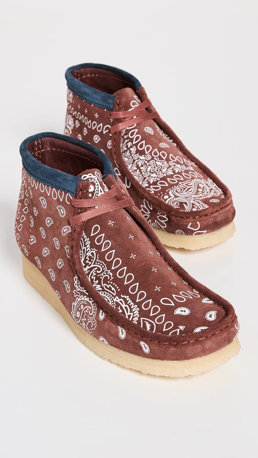 Brick Paisley Brown Print Wallabee Boots T918