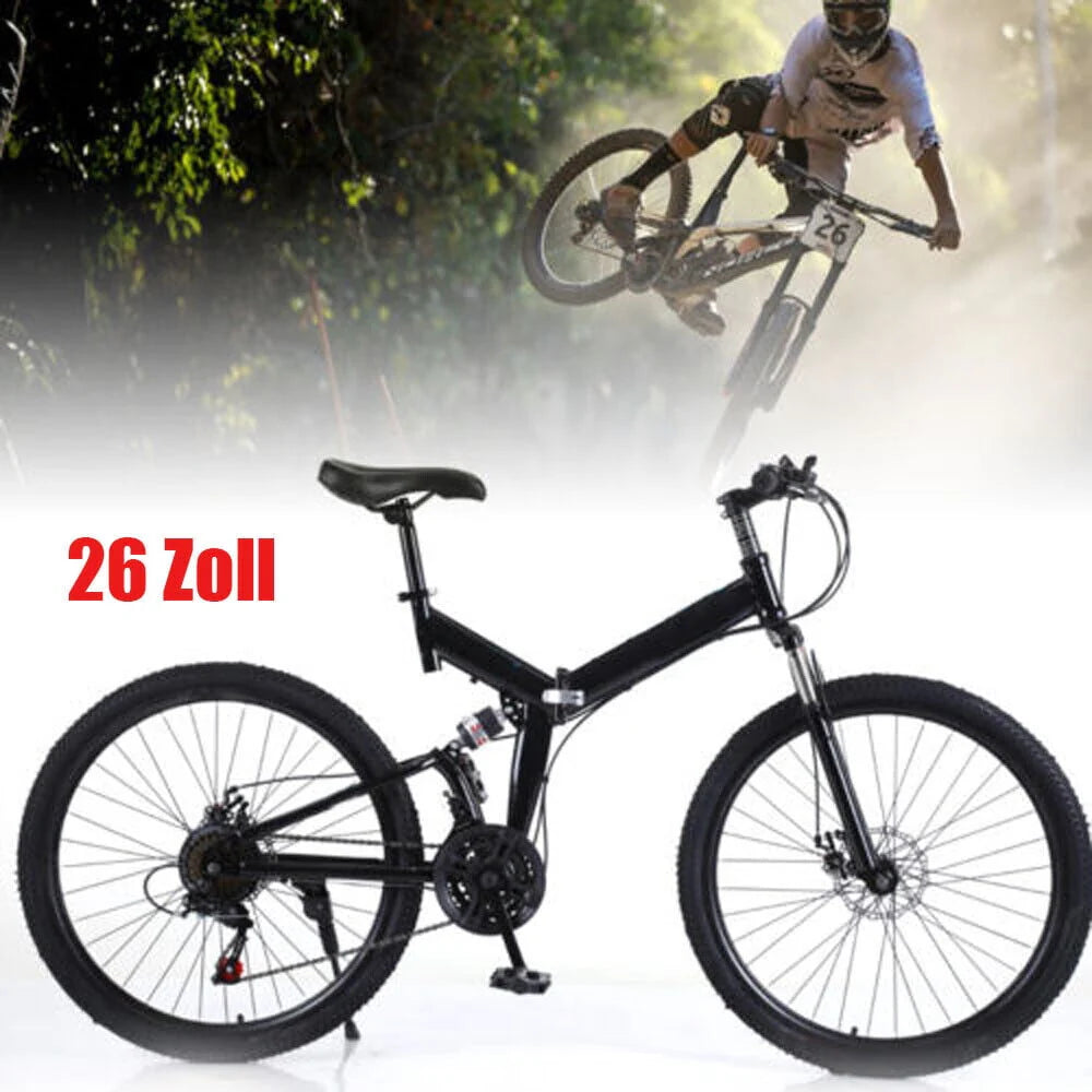 21 Speed Folding Mountain Bike Carbon Steel Adults Foldable Bicycle K618