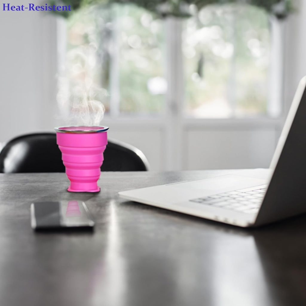 4 Pack Silicone Collapsible Cup with Lid M609014