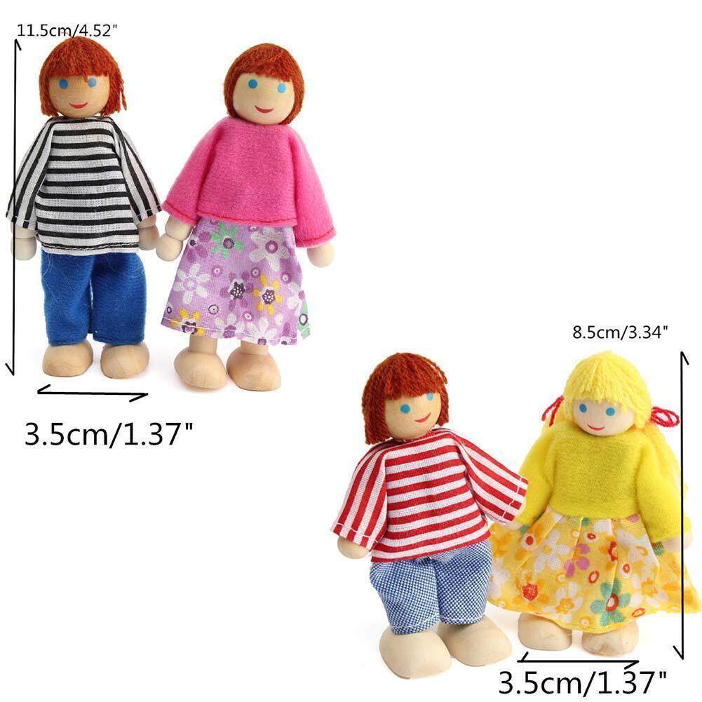 Wooden Dolls Playset Set of 4 People with Dog K444363