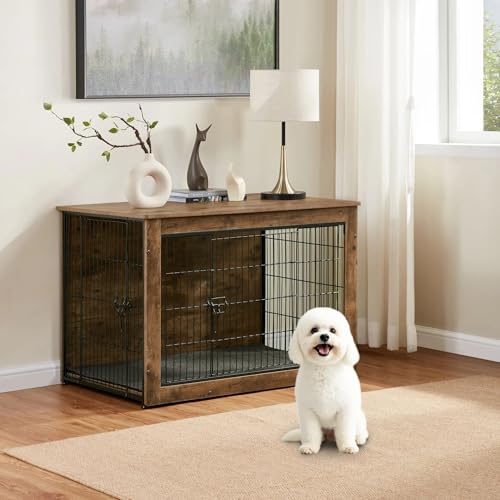 Rustic Brown Wooden Dog Crate 27" L×20" W×23" H J906