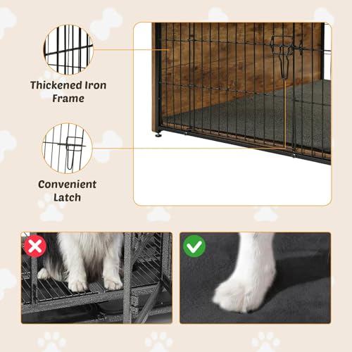 Rustic Brown Wooden Dog Crate 27" L×20" W×23" H J906