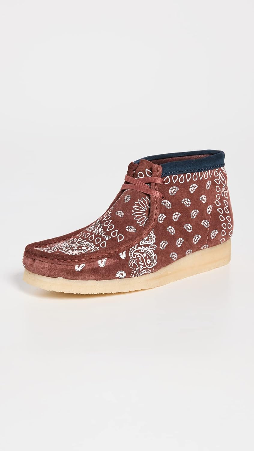 Brick Paisley Brown Print Wallabee Boots T918