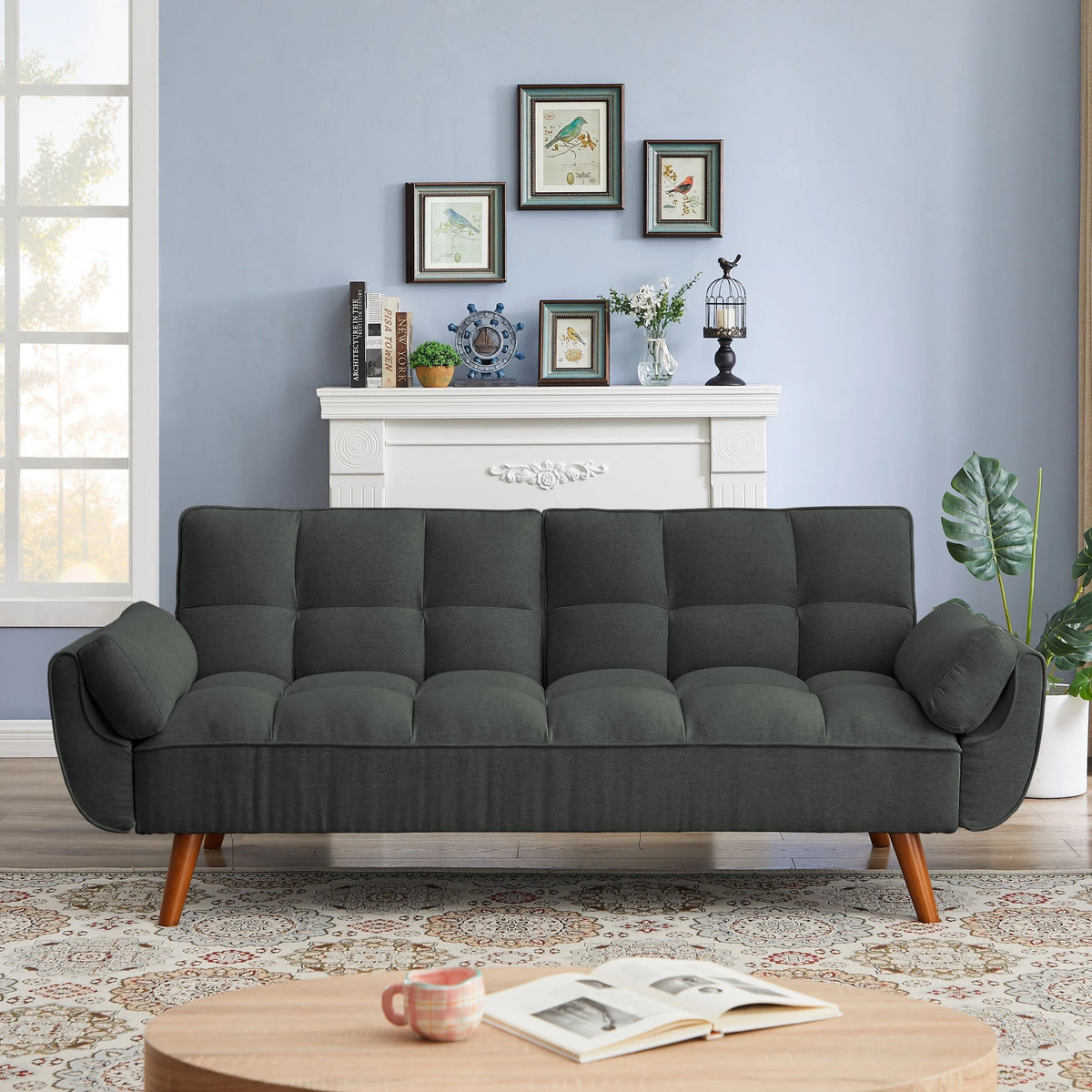 Linen Sofa Adjustable Backrest T574