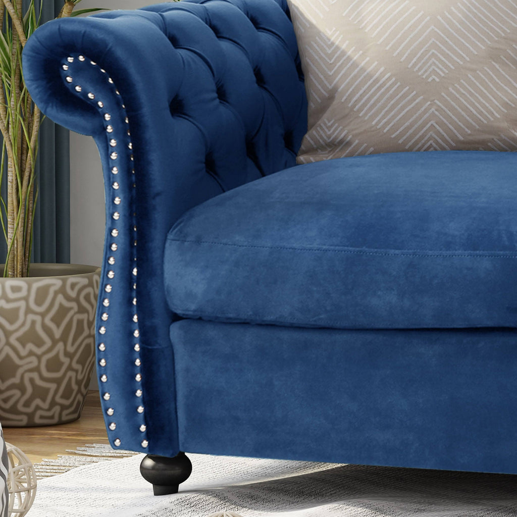 Dark Gray Green Chesterfield Loveseat Sofa M137