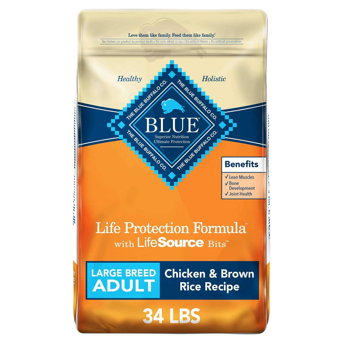 Natural Adult Large Breed Chicken and Brown Rice Dry Dog Food F617