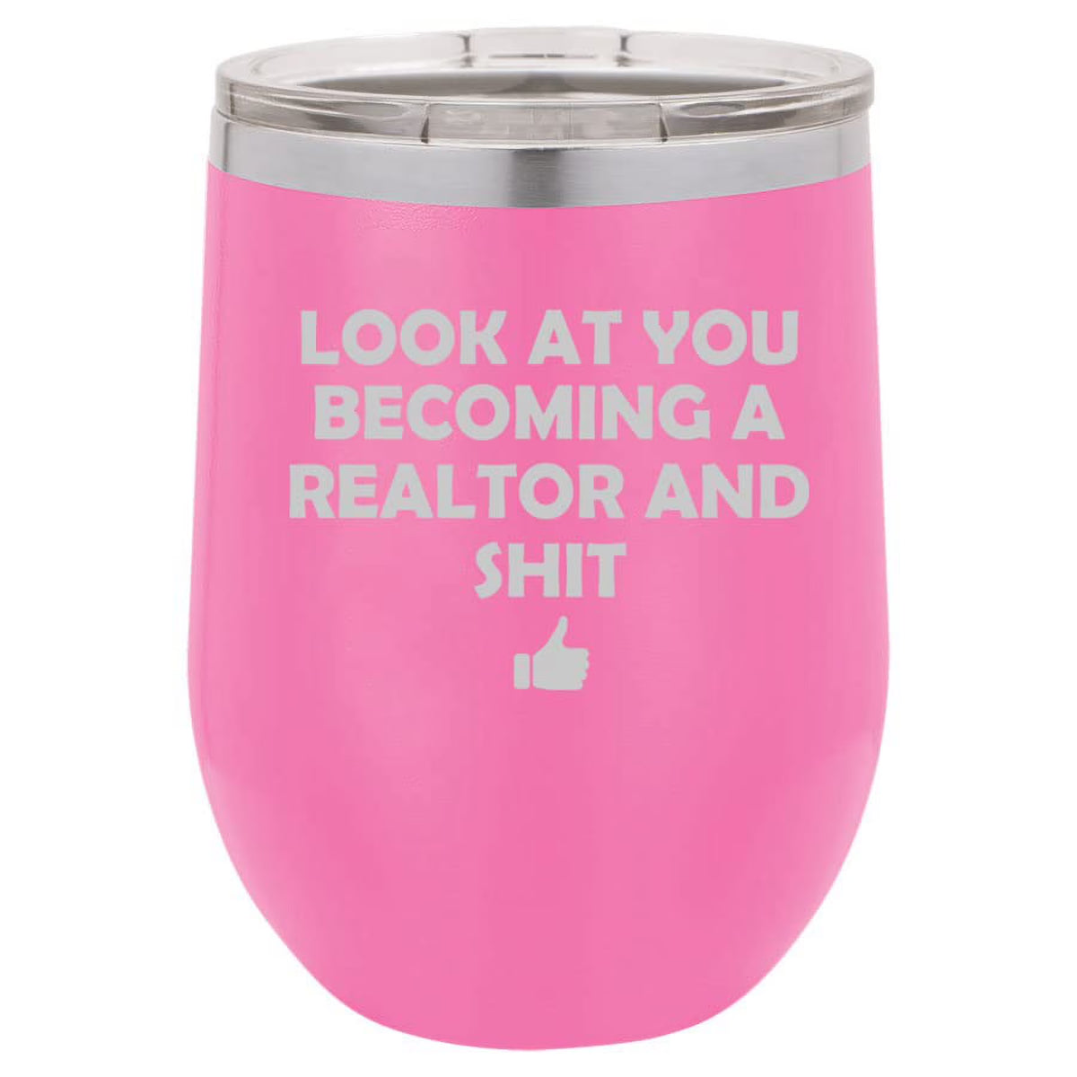12 oz Double Wall Vacuum Insulated Stainless Steel Stemless Wine Tumbler Travel Mug With Lid H8744